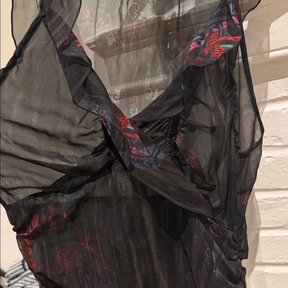 Versace Black Ruffled Top - Picture 4 of 6